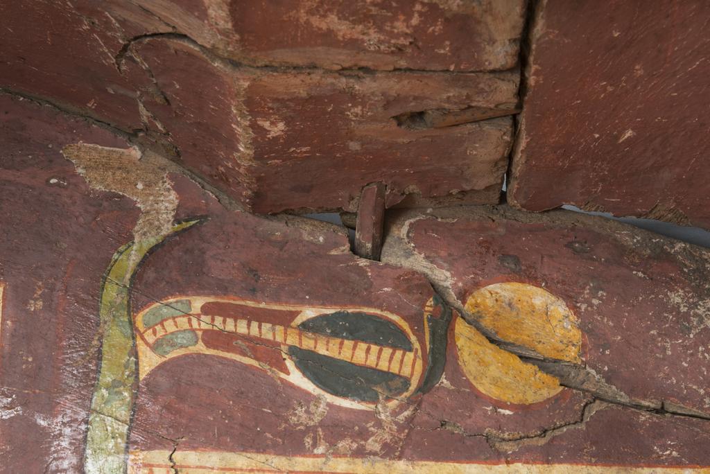 An image of Funerary equipment/ coffin. Coffins (2) and lid, of 'Chief of scribes of the temple of Amun Re, Nespawershefi'. Wood, depth, 49 cm, width 60 cm, length 206 cm, length 190 cm, length, lid, 179 cm. Production Place: Egypt. Find Spot: Thebes. Third Intermediate period, 1000 B.C.