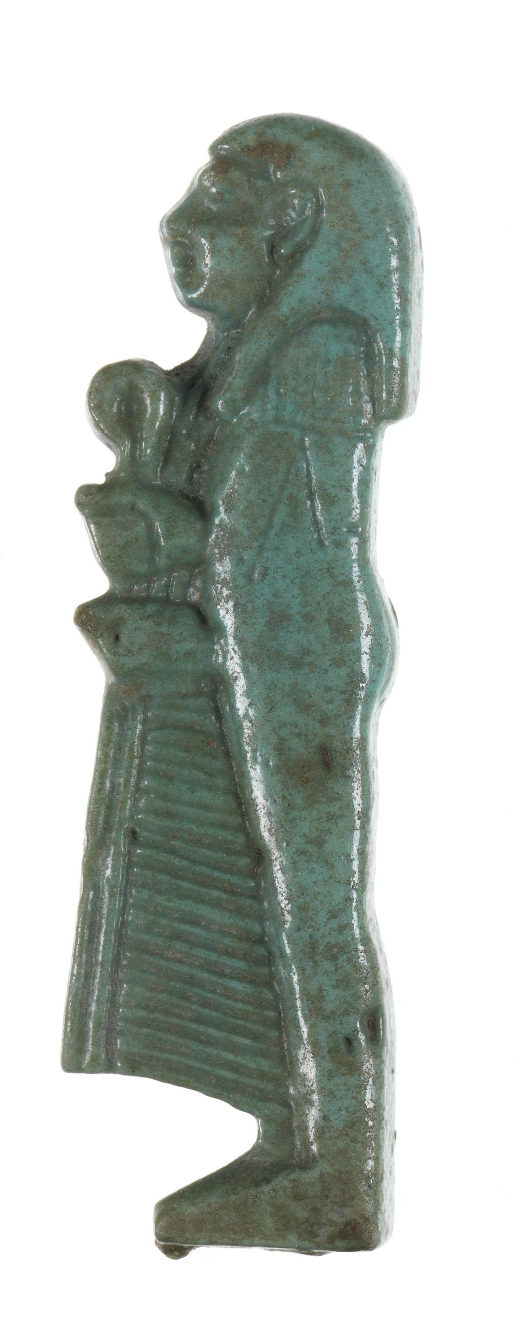 An image of Jewellery/Amulet. Faience amulet of the Sons of Horus. Production Place: Egypt. Faience, circa 664- circa 525 B.C. Twenty-sixth Dynasty. Late Period.