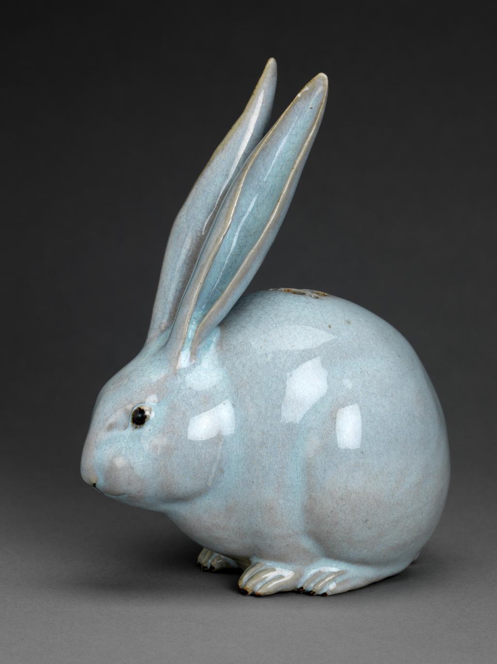 An image of Animal Figure. Hare. Unknown, factory, Japan. Hard-paste porcelain, moulded, possibly 18th century.