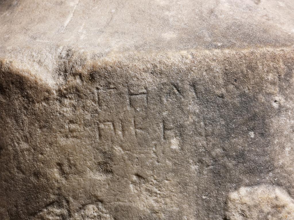 An image of Funerary Equipment / Grave Marker, Part Of. Grave lekythos of Hegemon. Marble (Pentelic), carved, height 0.94 m, depth 0.395 m, maximum, weight 200 kg, approx, 400- 301 B.C. Find Spot: Athens, Attica, Greece (probably). Classical Greek Period.