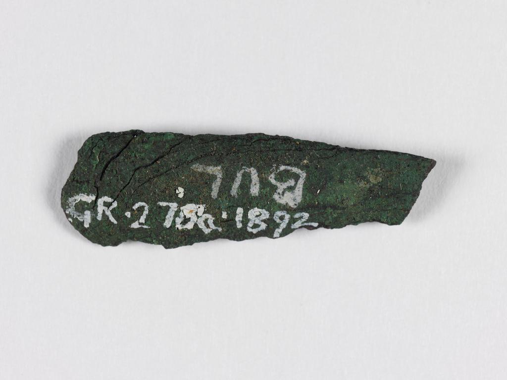 An image of GR.278a.1892. Blade fragments. Find Spot: Tamassos, Cyprus. Bronze Age.