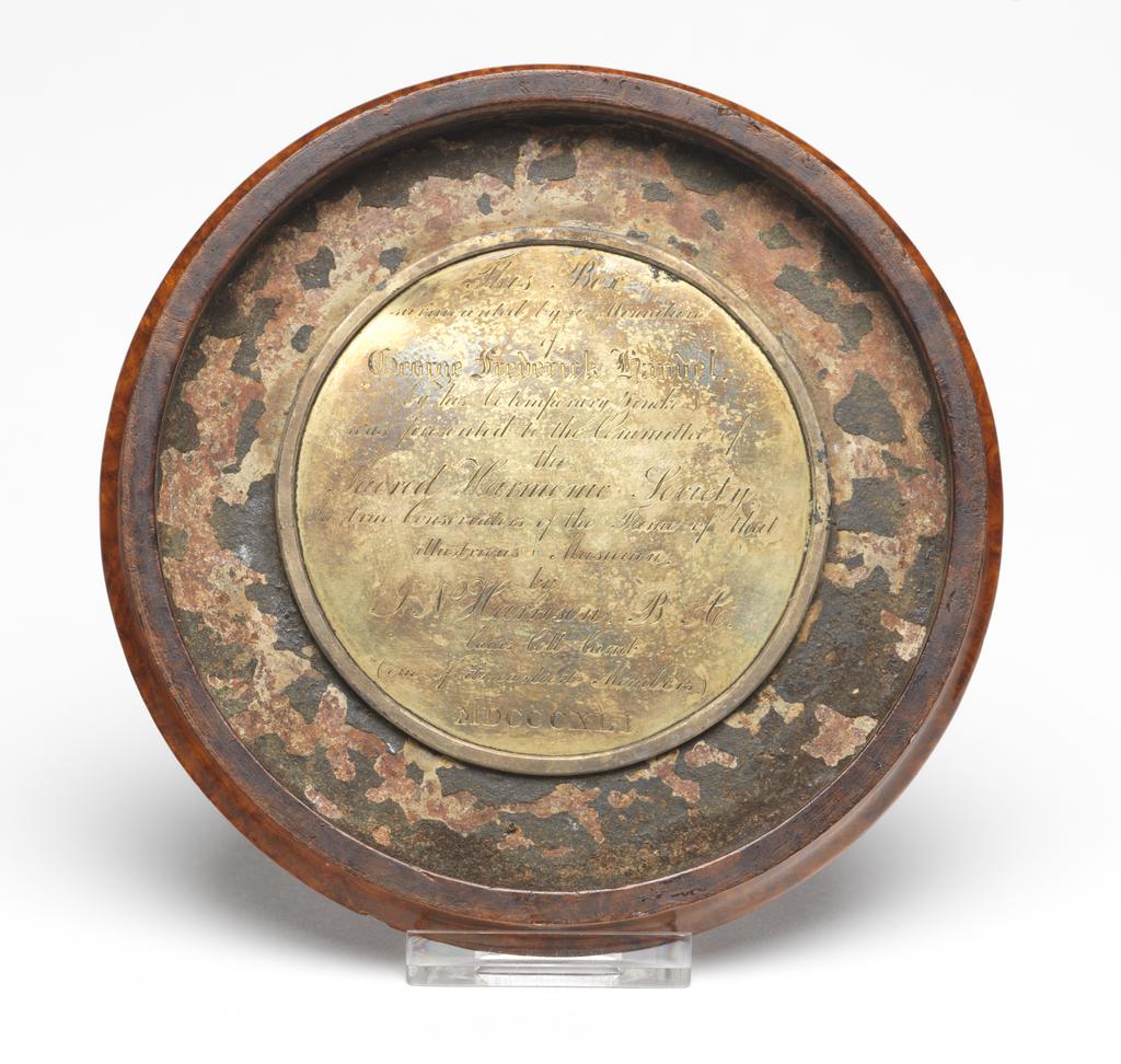 An image of George Frederick Handel 1685-1759. Craft, William Hopkins (British, op.1774-, d.1805). Enamel, height 22 mm, width 15 mm.