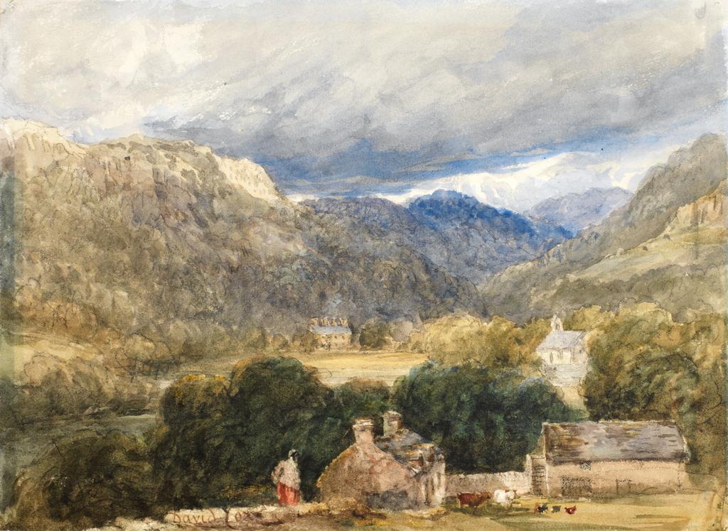 An image of Bettws-y-Coed. Cox, David, the elder (British, 1783-1859). Watercolour on paper, height 217 mm, width 295 mm.