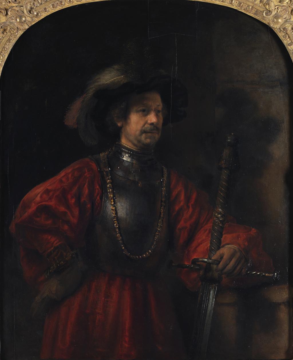 The Fitzwilliam Museum - Portrait of a man in military costume, by Rembrandt  (attrib.)