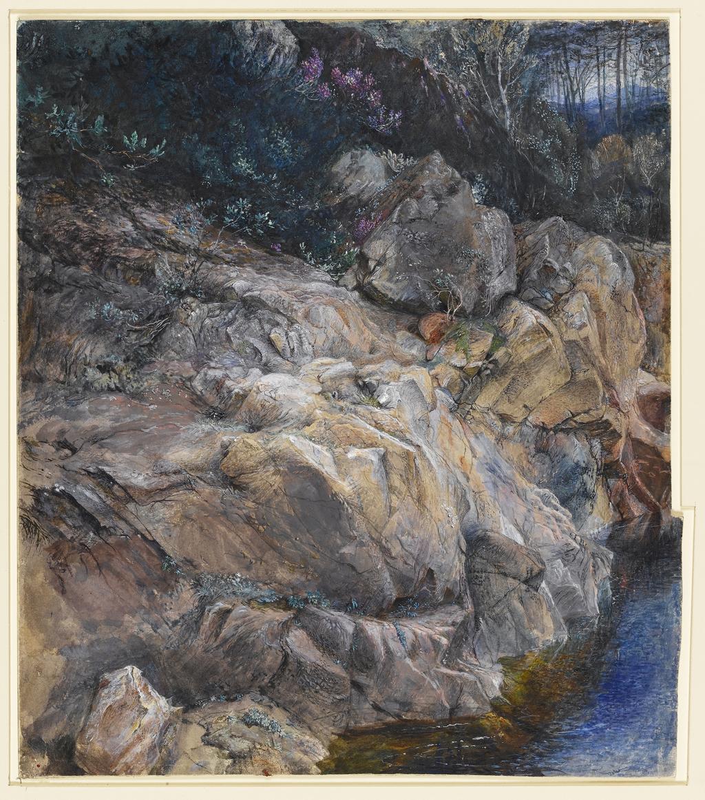 An image of Title/s:  In the Pass of KilliecrankieMaker/s:  Ruskin, John (draughtsman) [ULAN info: British artist, 1819-1900]   Technique Description:  watercolour and bodycolour on boardDimensions: height: 287 mm.  width: 247 mm Date 1857 