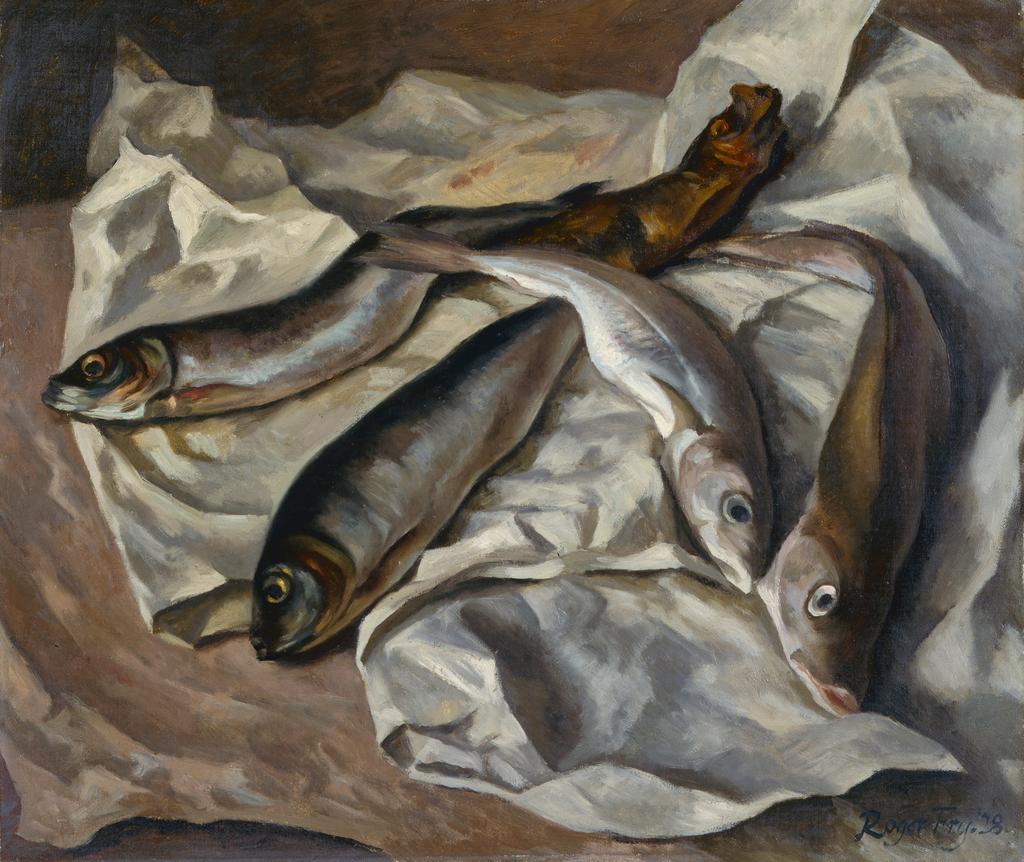 An image of Still-Life of Fish. Fry, Roger Eliot (British, 1866-1934). Oil on canvas, height 46.7cm, width 55.3cm, 1928.