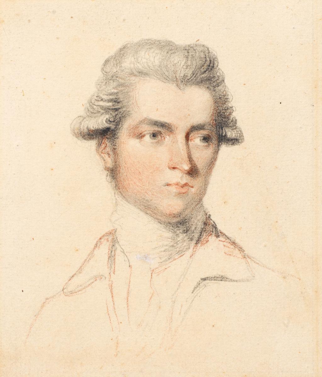 An image of Humphry, Ozias. Sir William Lemon, Bart 1748-1824. Black and red chalk on card. 1772.