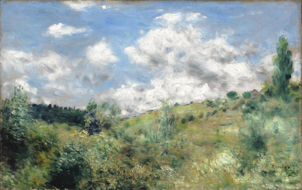 An image of The Gust of Wind. Renoir, Pierre Auguste (French, 1841-1919). Oil on canvas, height 52.0 cm, width 82.5 cm, circa 1872.