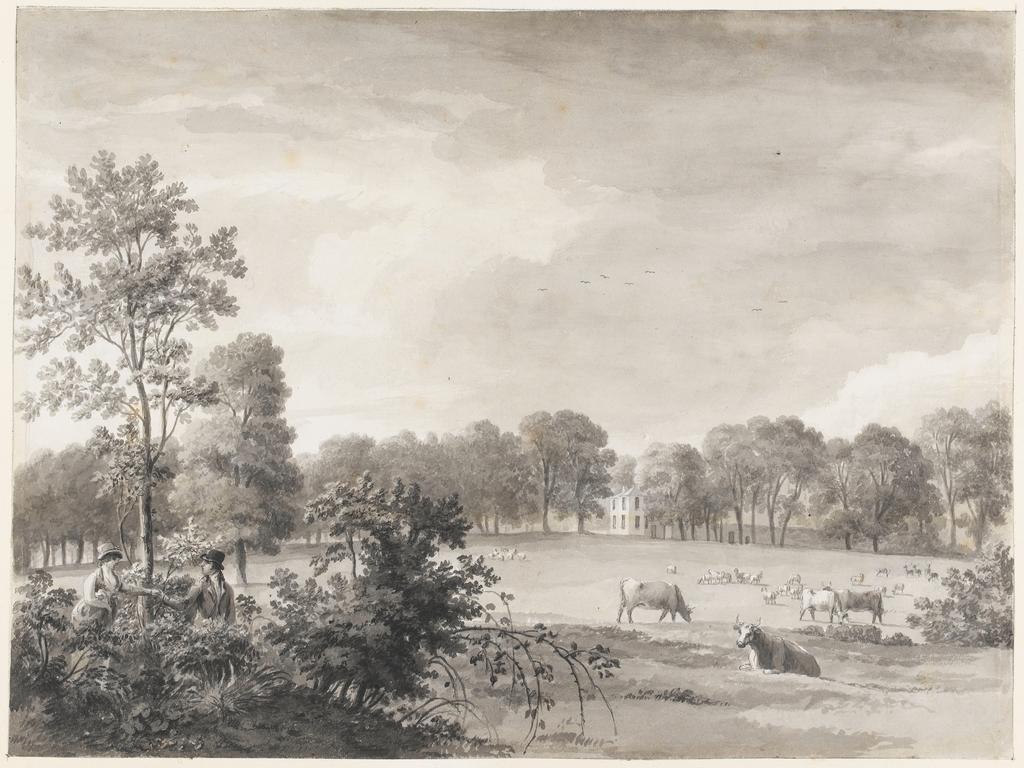 An image of Title/s: Mount Merrion: the lodge seen from the island (pag. 7) Maker/s: Ashford, William (draughtsman) [ULAN info: British artist, 1746-1824]Technique Description: grey wash on paper laid down on hollow mounts and bound with backing sheets Dimensions: height: 320 mm, width: 430 mmDate: 1806  