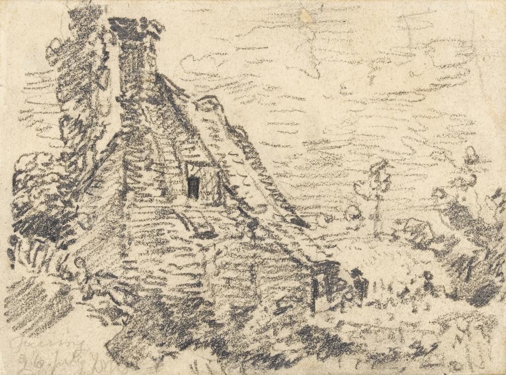 An image of Constable, John. A Cottage at Feering, Essex (1816). Graphite on paper.