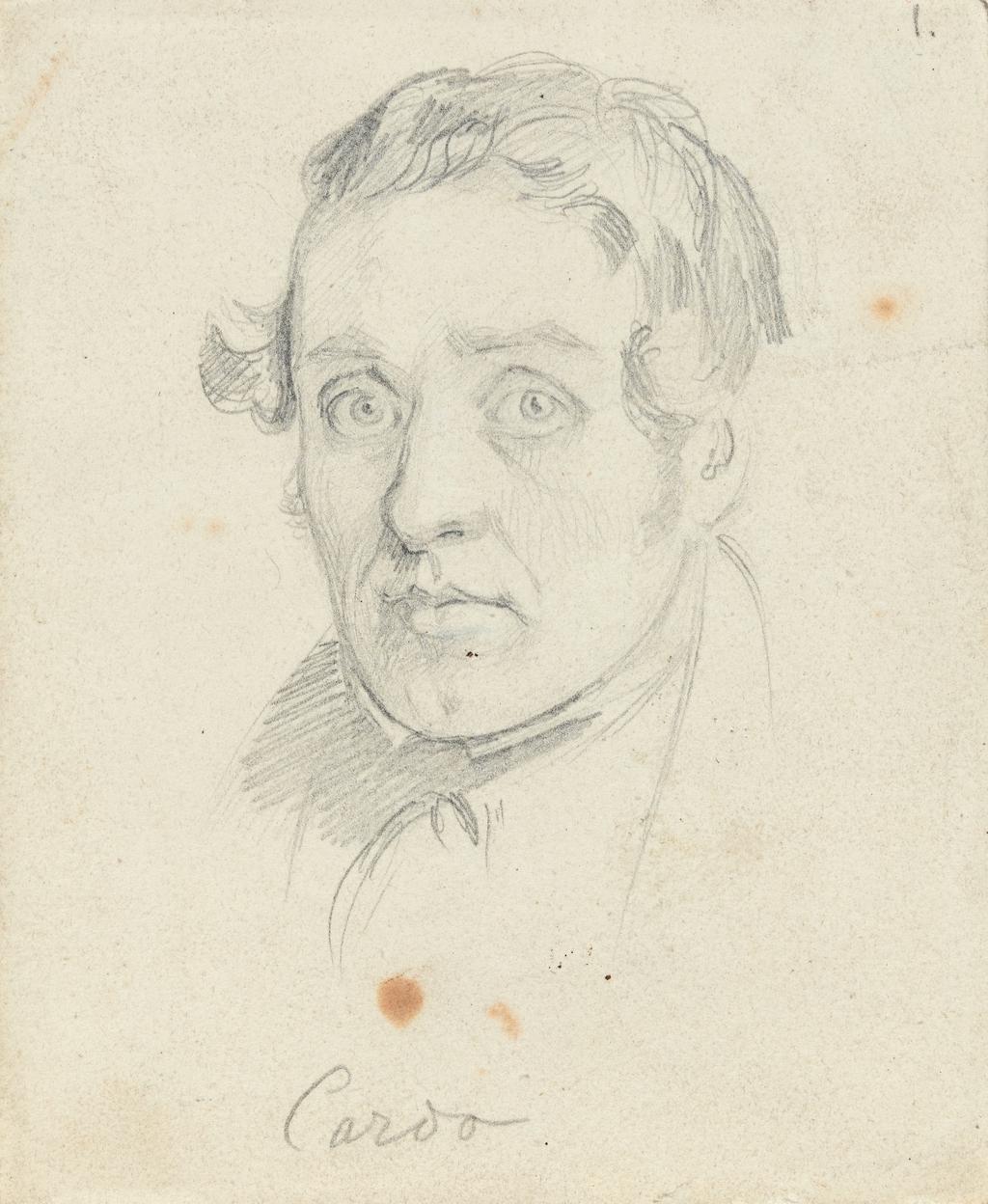 An image of William Wolfe Alais (British, active c.1829-1833). Sketch of Chartist Prisoner taken in court: Cardo. Graphite on paper. Circa 1830s.