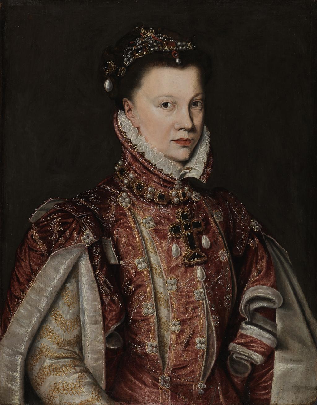 An image of Elisabeth of Valois. Mor, Anthonis, after (Flemish, 1517-1577). Oil on panel, height 70.2 cm, width 55.3 cm.