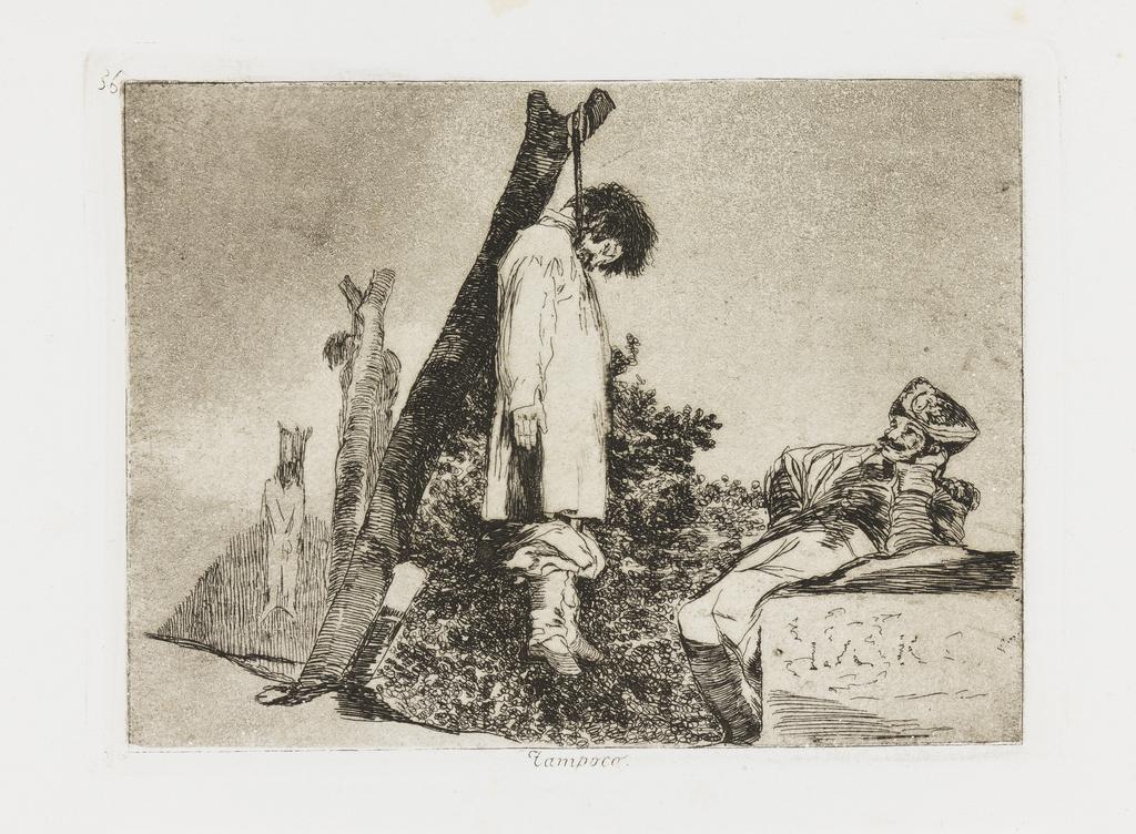 An image of Its a hard step. Los Desastres de la Guerra (The Disasters of War). Goya y Lucientes, Francisco José de (Spanish, 1746-1828). 80 etched plates in a bound copy of the second edition, Madrid 1892.
