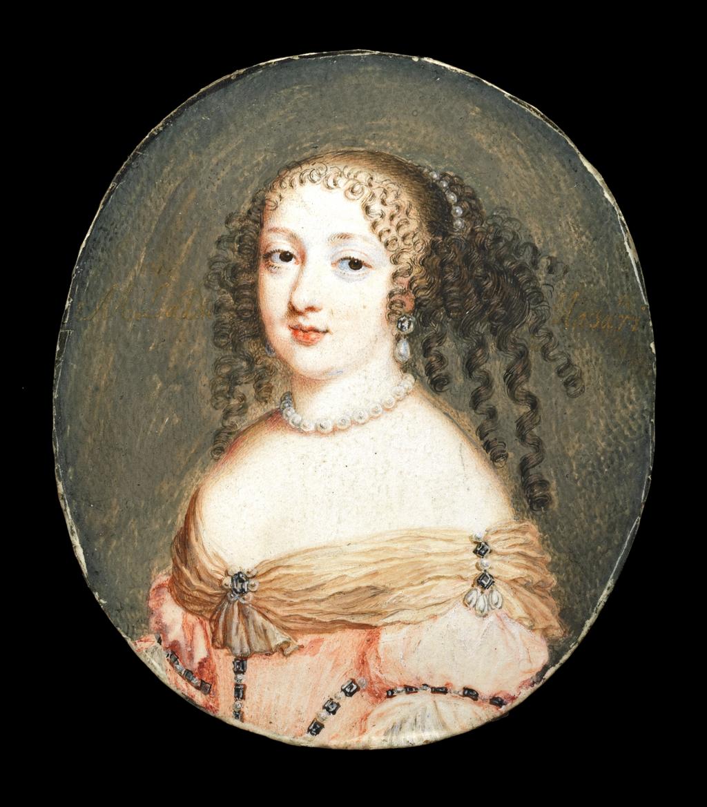 An image of Unknown. Hortense Mancini, Duchesse de Mazarin c.1646-1699. Watercolour on vellum on card. 1660.