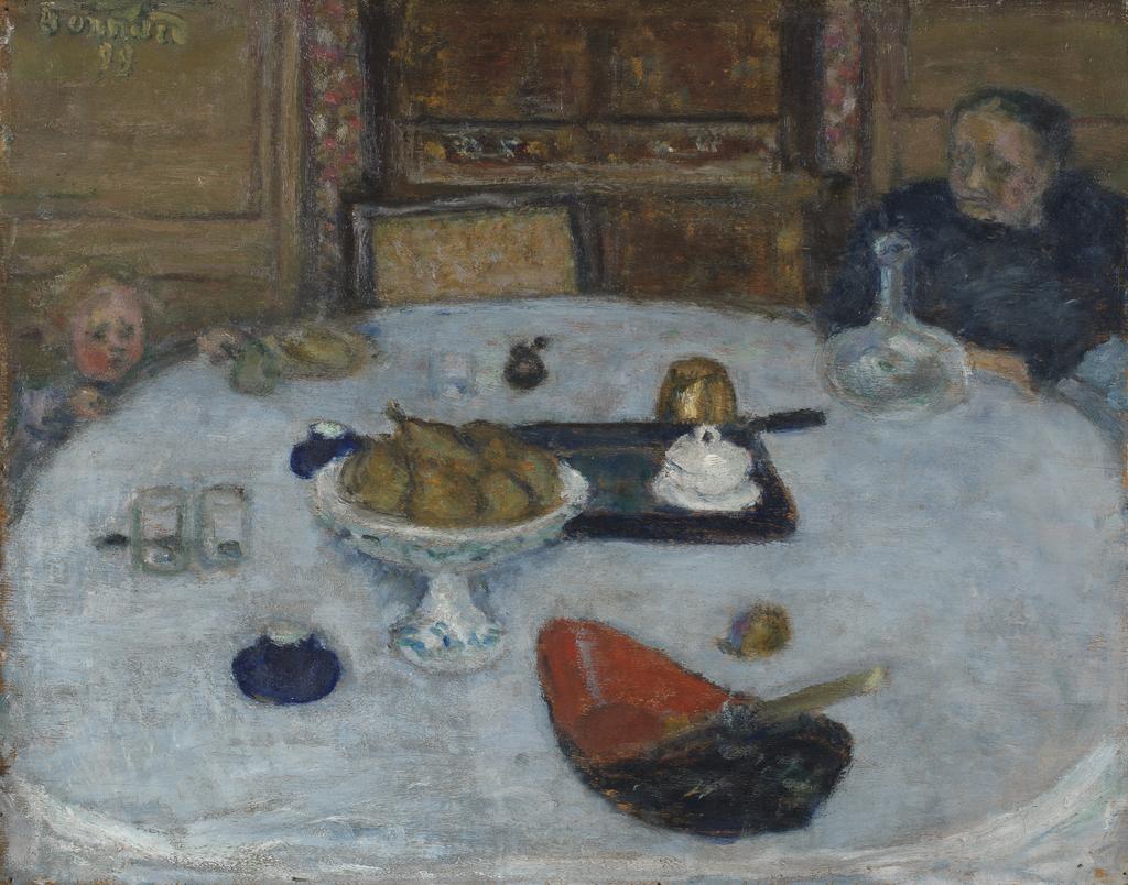 An image of Le Repas. Bonnard, Pierre (French, 1867-1947). Oil on board, height 32 cm, width 40 cm, 1899.