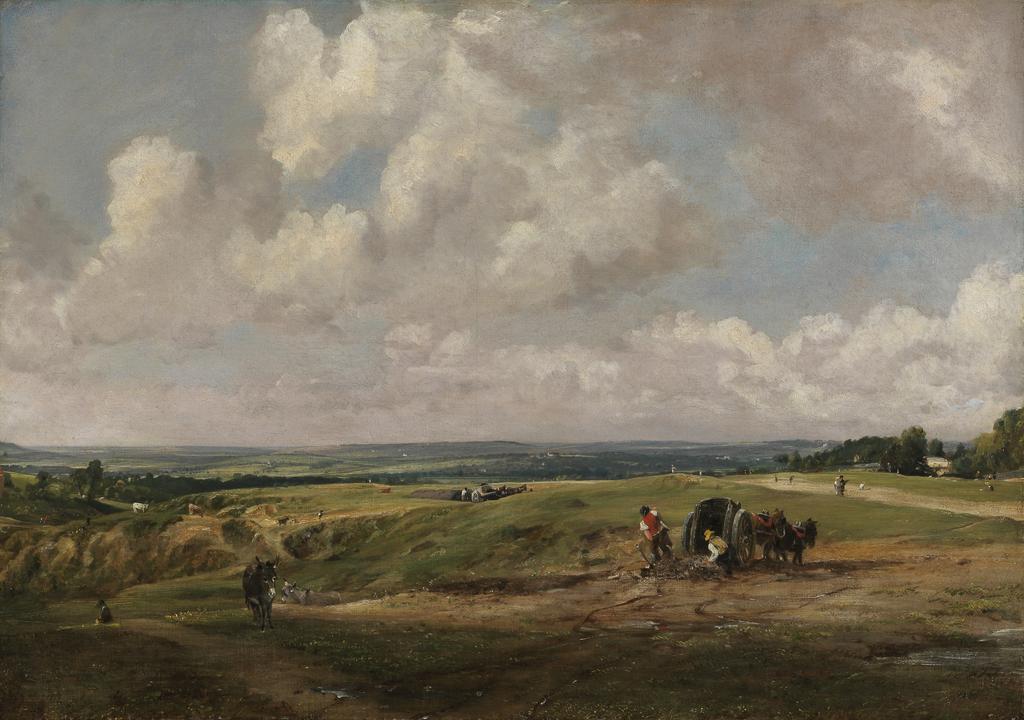 An image of Hampstead Heath. Constable, John (British, 1776-1837). Oil on canvas, height 54.0 cm, width 76.9 cm, circa 1820.