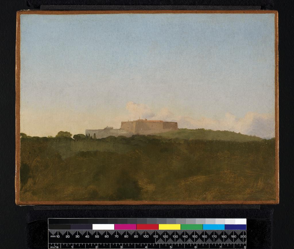 An image of View from the Fortress Sant' Elmo from Capodimonte, Naples.  Degas, Edgar (French, 1834-1917). Oil on paper, laid down on canvas, height 20cm, width 27cm, circa 1856-59.