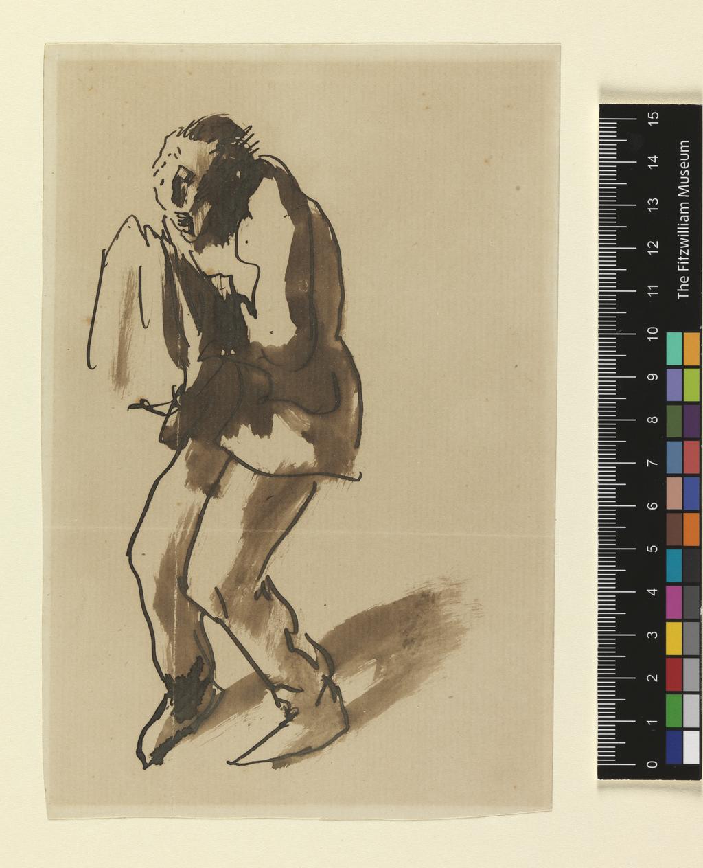 An image of The artist sneezing. Orpen, William Newenham Montague (British, 1878-1931). Pen and ink and wash on paper, circa 1920. Acquisition Credit: Sir Ivor and Lady Batchelor Bequest.