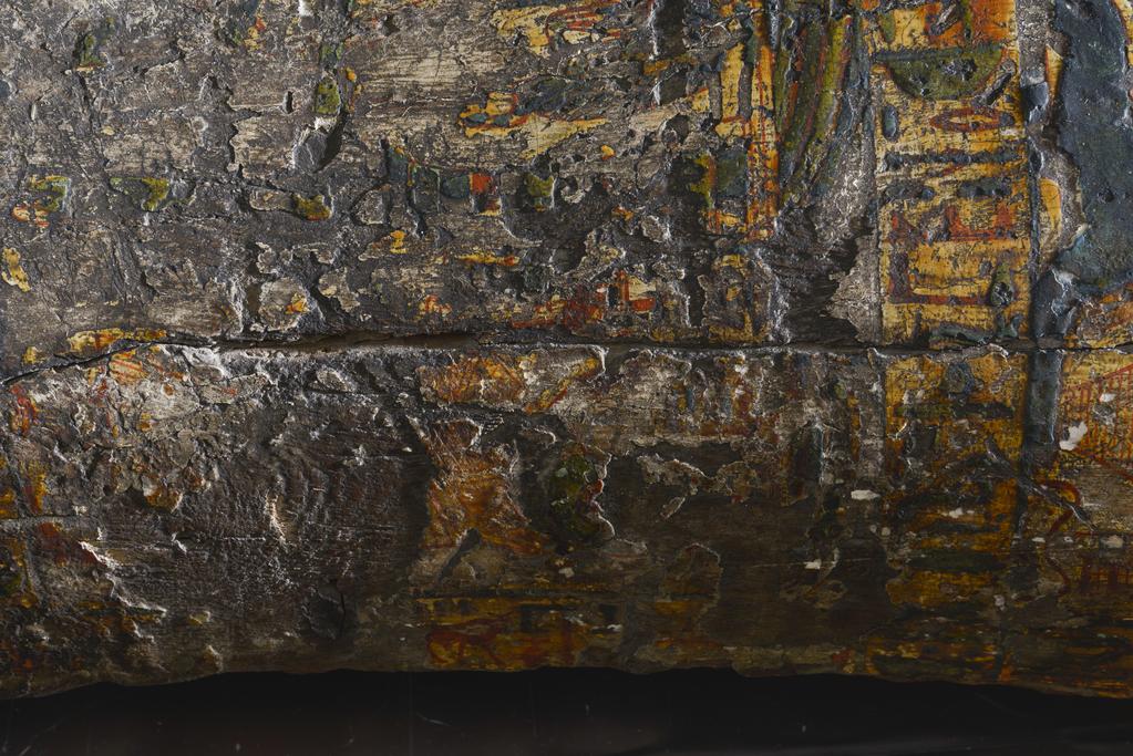 An image of Funerary equipment/ coffin. Coffins (2) and lid, of 'Chief of scribes of the temple of Amun Re, Nespawershefi'. Wood, depth, 49 cm, width 60 cm, length 206 cm, length 190 cm, length, lid, 179 cm. Production Place: Egypt. Find Spot: Thebes. Third Intermediate period, 1000 B.C.