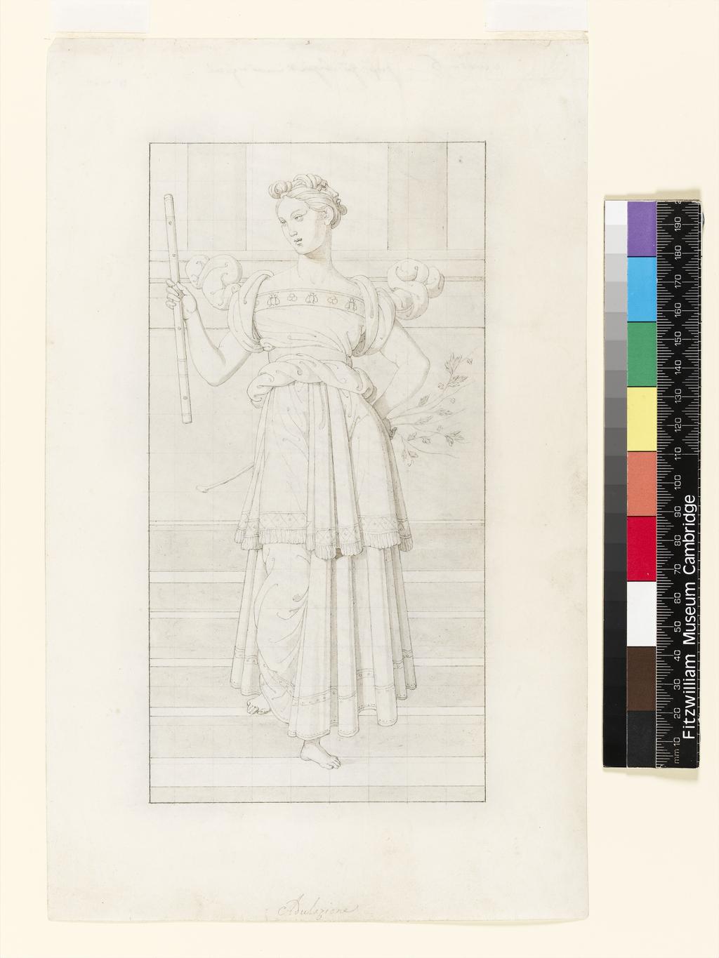 An image of Title/s: Adulation Maker/s: Sanguinetti, Giovanni (draughtsman) [ULAN info: Italian artist, 1789-1867]Technique Description: graphite and grey wash, squared for transfer, on paper, the back blackened for transfer Dimensions: height: 309 mm, width: 189 mm