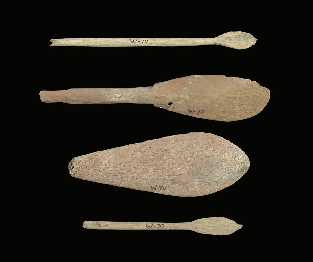 An image of Model Boat. Oars, from tomb model. Production Place/Find Spot: Beni Hasan (?), Egypt. Wood.
