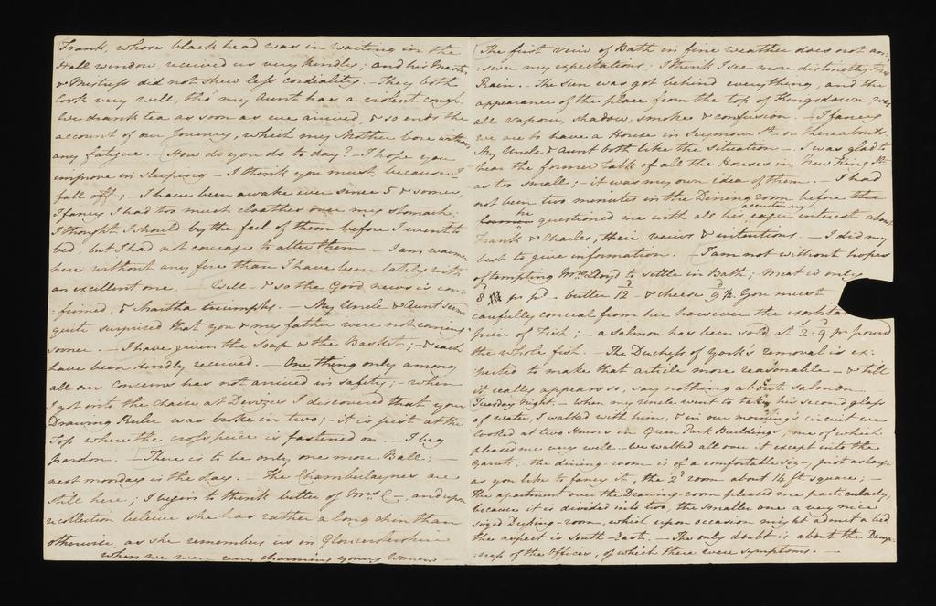 An image of Letter from Jane Austen to Cassandra Austen, 5th May 1801.