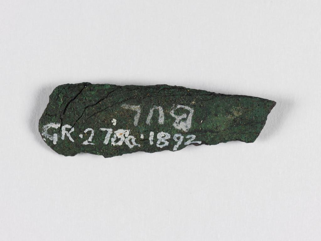 An image of GR.278a.1892. Blade fragments. Find Spot: Tamassos, Cyprus. Bronze Age.