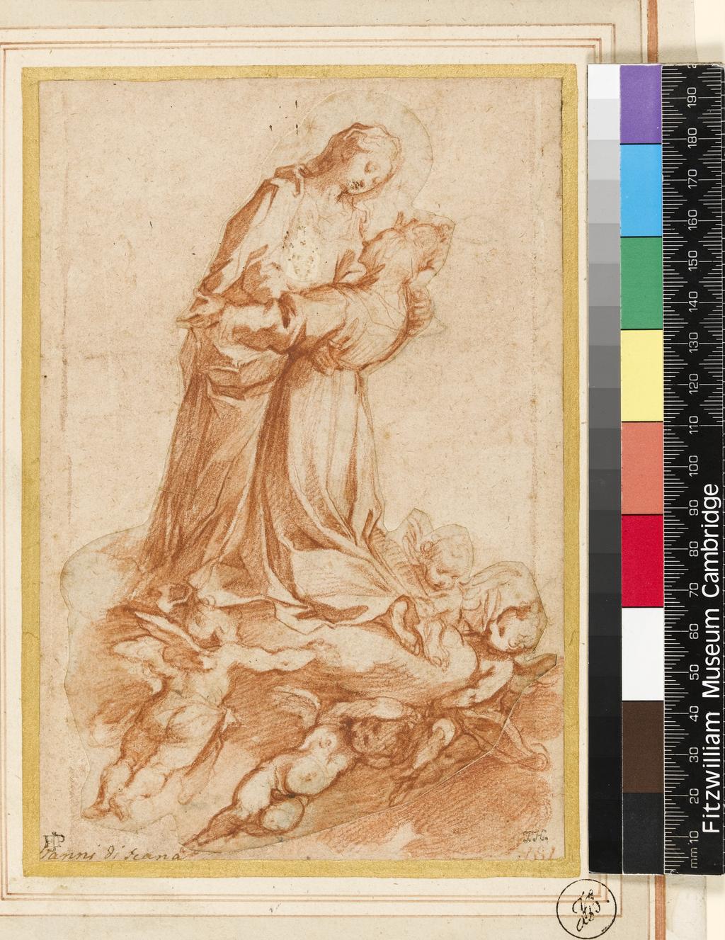 An image of Title/s: The Assumption of St. Catherine of Siena Maker/s: Vanni, Francesco (draughtsman) [ULAN info: Italian artist, 1563/5-1610]Technique Description: red chalk and red wash on paper Dimensions: height: 192 mm, width: 128 mm