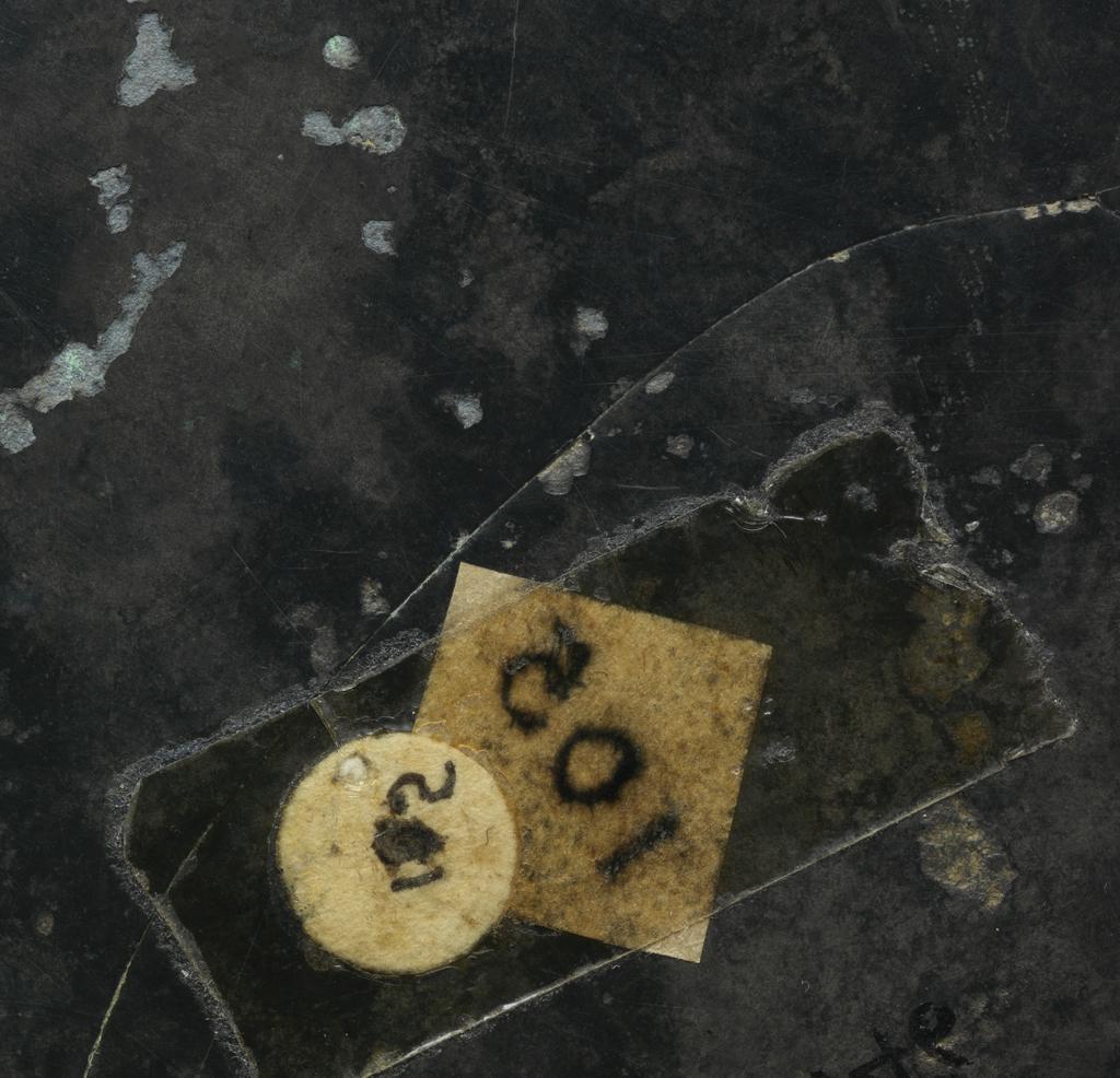 An image of Relief. Mirror made from bronze, inscribed with makers name (Teh'e). Around the central boss is a band of tail-less dragons, surmounted by a band of dragons, figures of men, and chariots. There is a band of inscription and a rim with dragons in light relief. Diameter 21.6 cm. Late Han Dynasty (206 BC-220 AD).