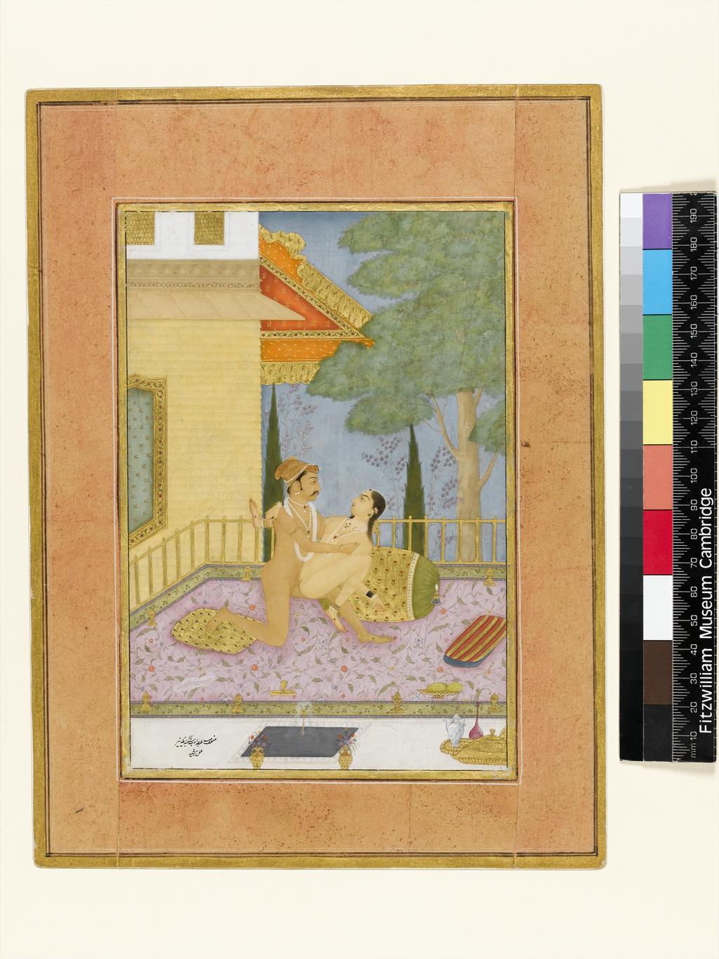 An image of The private pleasure of Maharaja Anup Singh of Bikaner by Rashid. Bodycolour including white, pen and ink with gold on paper, height 195mm, width 132mm, circa 1678.