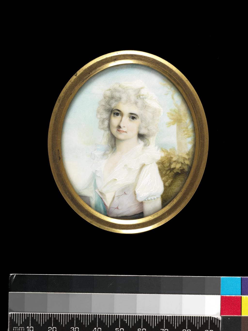 An image of Hazlehurst, Thomas. Maria Bushby 1773-1850. Watercolour on ivory. 1790.