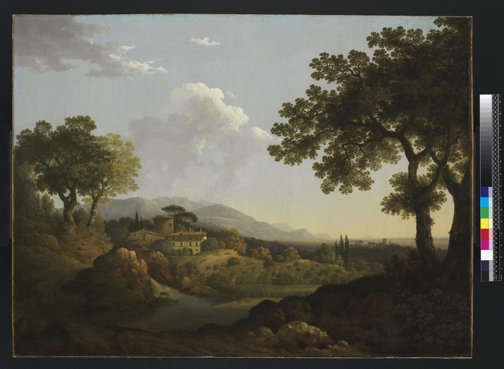 An image of View near Naples. Marlow, William (British, 1740-1813). Oil on canvas, height 73.0 cm, width 98.4 cm. Acquisition Credit: From the Fairhaven Fund.