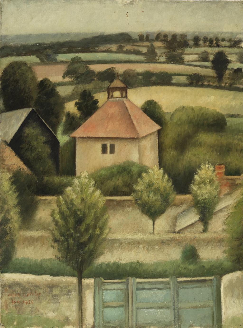 An image of The pigeon house. Gertler, Mark (British, 1892-1939). Oil on canvas, height 60.9 cm, width 45.4 cm, 1920.