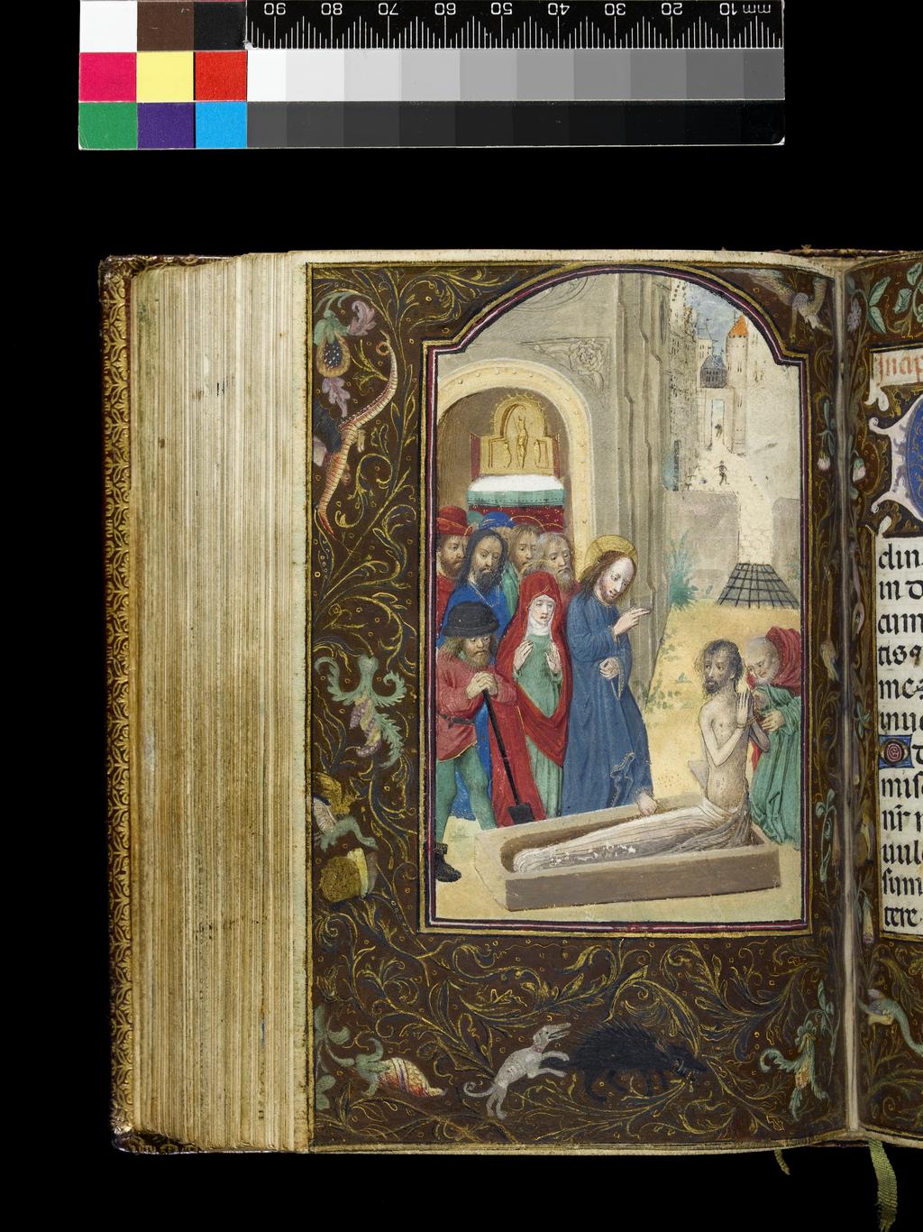 An image of Illuminated Manuscript. Book of Hours in Latin. Use of Rome. Master of Fitzwilliam 268. Folio 3r. Calendar: March, Aries, breaking soil. Parchment and gold. Circa 1475. Flanders, Bruges.